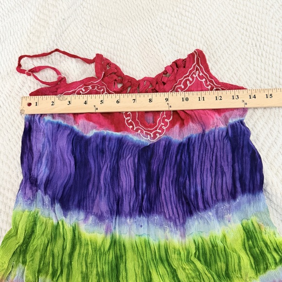 Isla bonita tie-dye summer dress tie-dye beach coverup in Pink - Picture 6 of 8